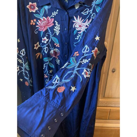 Johnny Was Workshop | Viola Wide Cuff Seaside Dress in 100% Silk | XL - Picture 7 of 10